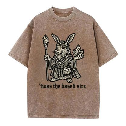Crystals Healing Hippie Rabbit  - Vintage T-shirt - Brown