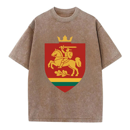 Lithuania Royal Logo  - Vintage T-shirt - Brown