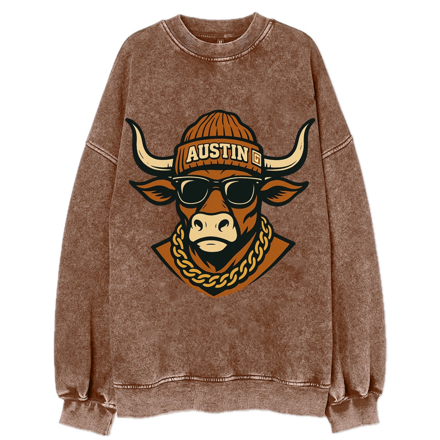 Austin Longhorn - Vintage Sweatshirt - Brown