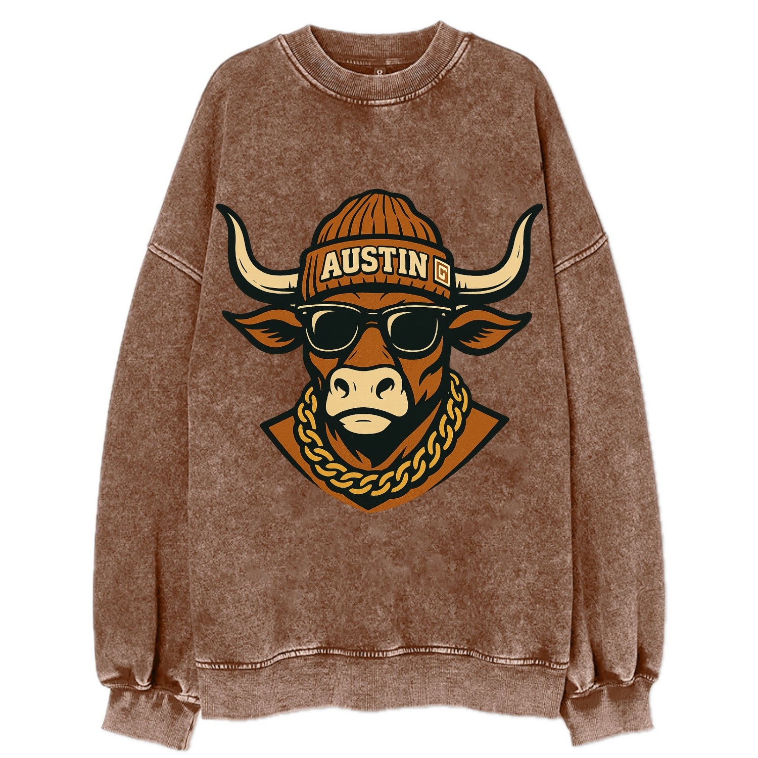 Austin Longhorn - Vintage Sweatshirt - Brown