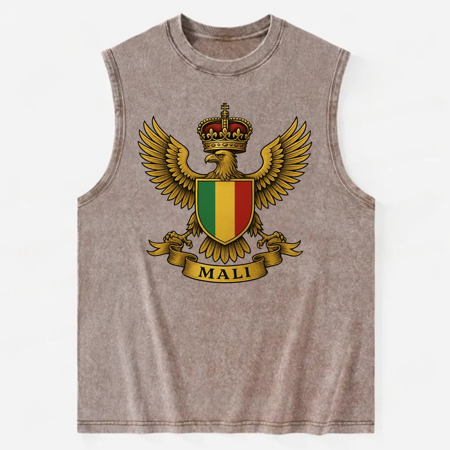 Mali Royal Logo  - Vintage Washed Tank - Brown