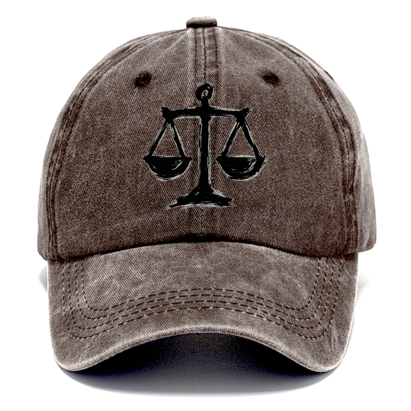 Scales of justice - equality and fairness bold ink style - Classic Cap - Brown