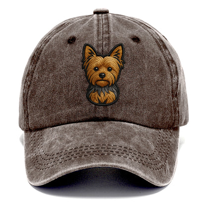 Yorkshire Terrier - Modern tiny dog logo - Classic Cap - Brown