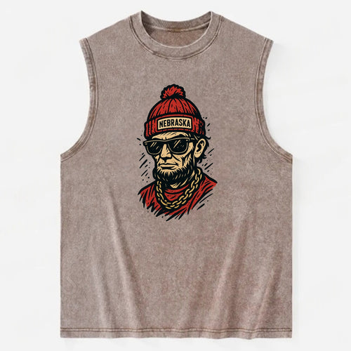 Lincoln Cornhusker wearing Nebraska bean - Vintage Washed Tank