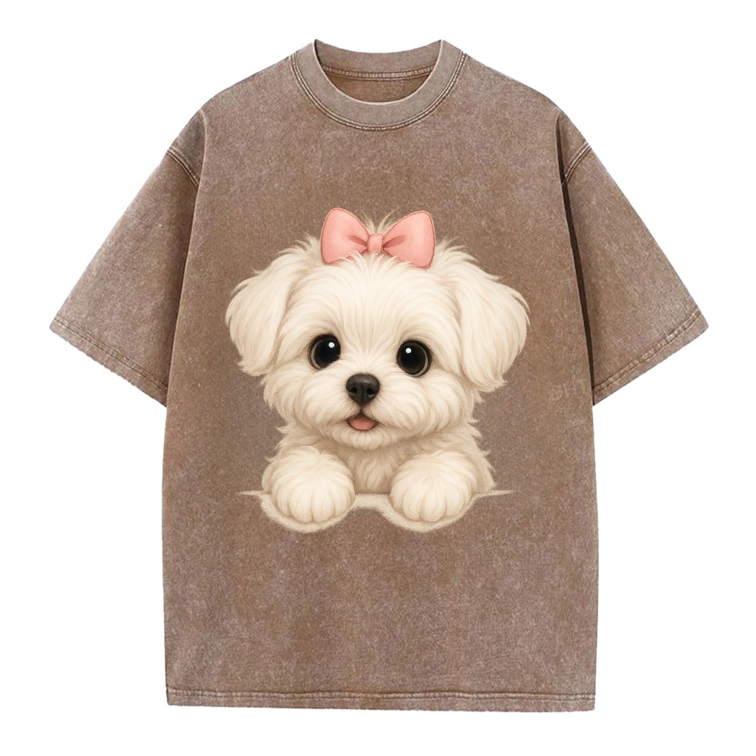 Maltese  - Vintage T-shirt - Brown