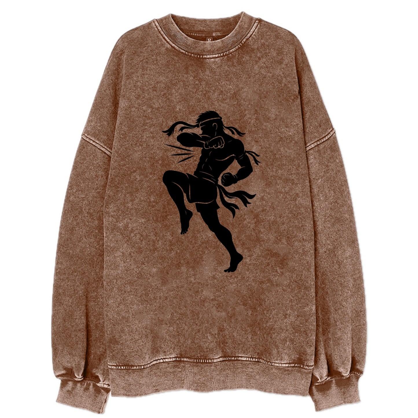 Thai Muay Thai fighter elbow strike - Vintage Sweatshirt - Brown