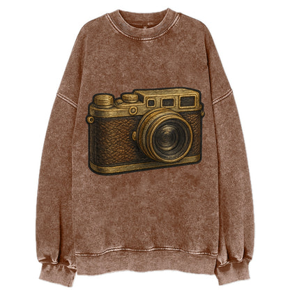 Film Camera  - Vintage Sweatshirt - Brown