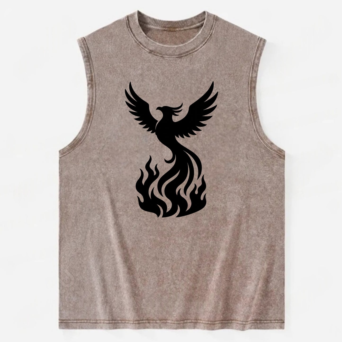 Phoenix rising from flames - Vintage Washed Tank - Brown