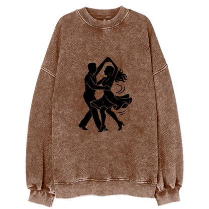 Salsa dancers spinning turn - Vintage Sweatshirt - Brown