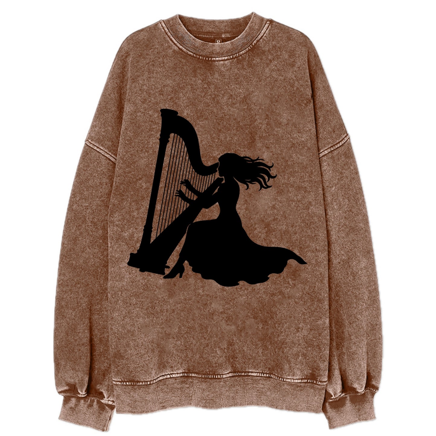 Harpist playing ethereal melody - Vintage Sweatshirt - Brown