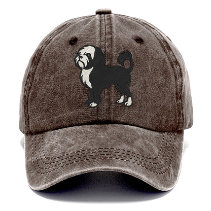 Löwchen - Black and white lion trim embr - Classic Cap - Brown