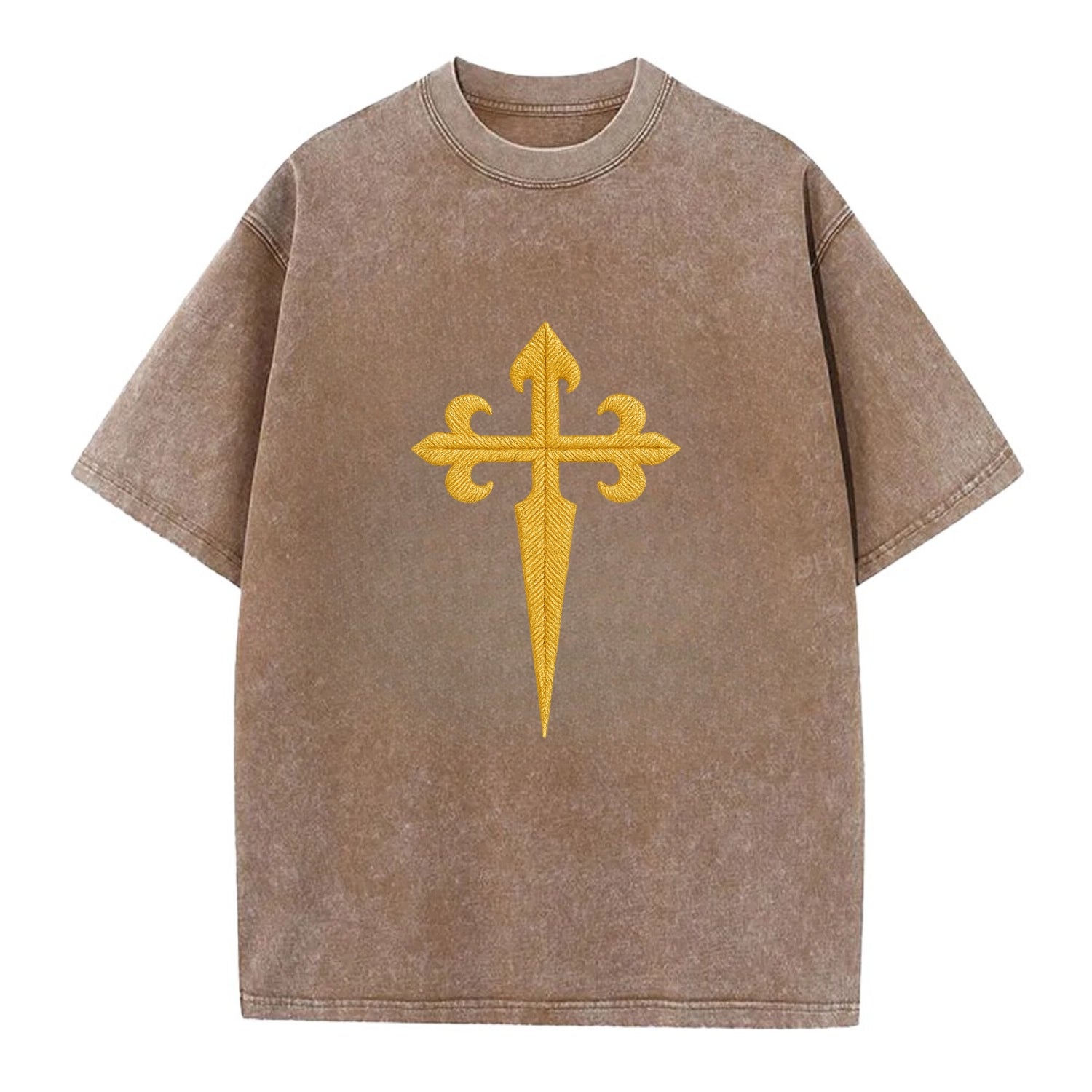 Order Of Santiago Cross - Vintage T-shirt - Brown