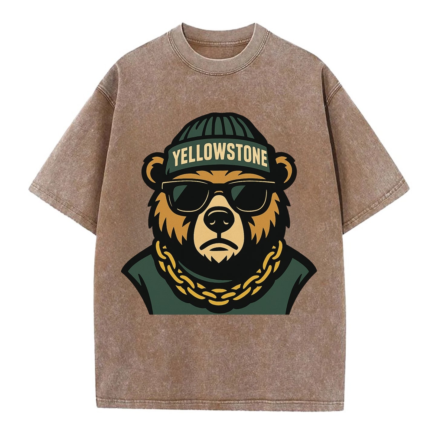 Yellowstone Bear - Vintage T-shirt - Brown