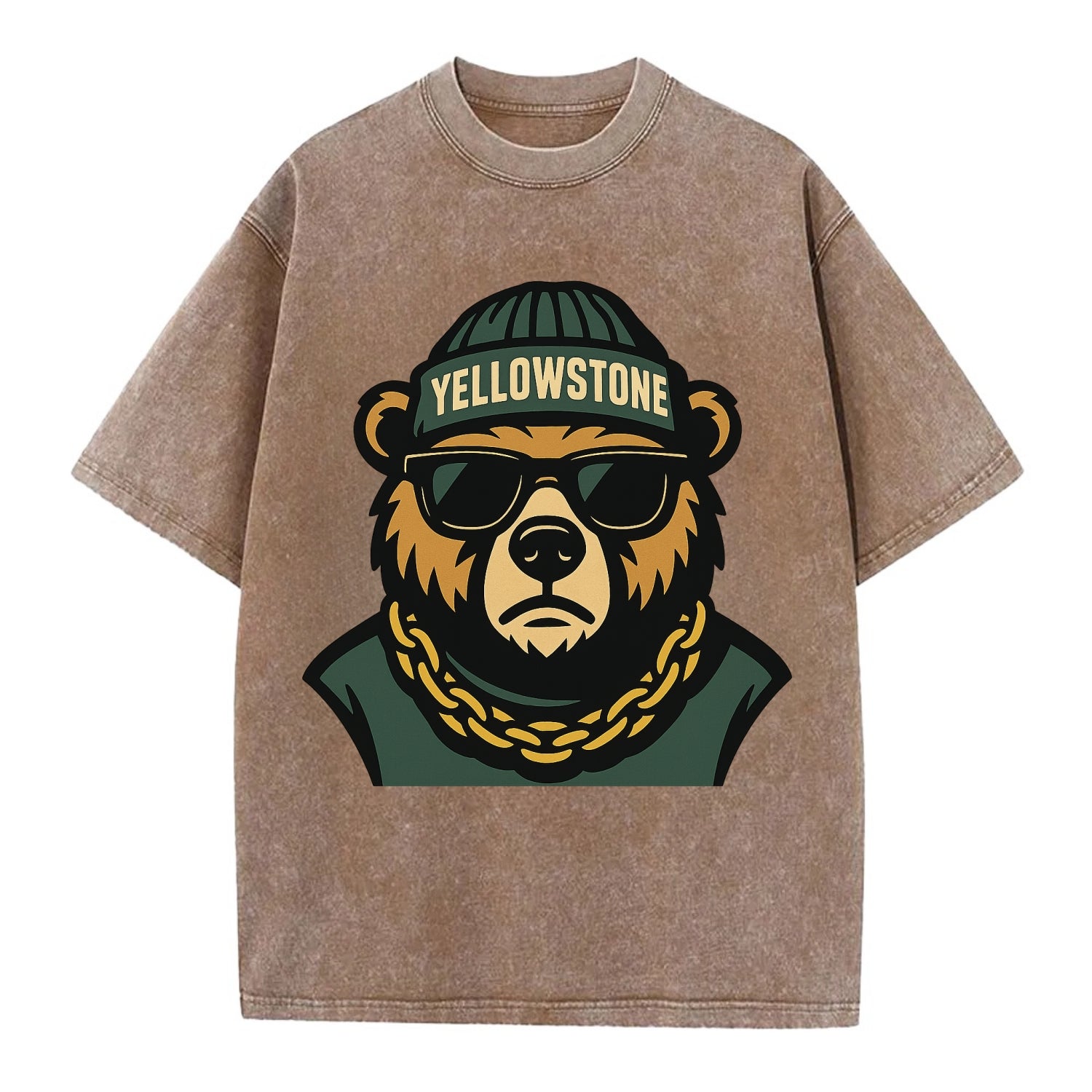 Yellowstone Bear - Vintage T-shirt - Brown