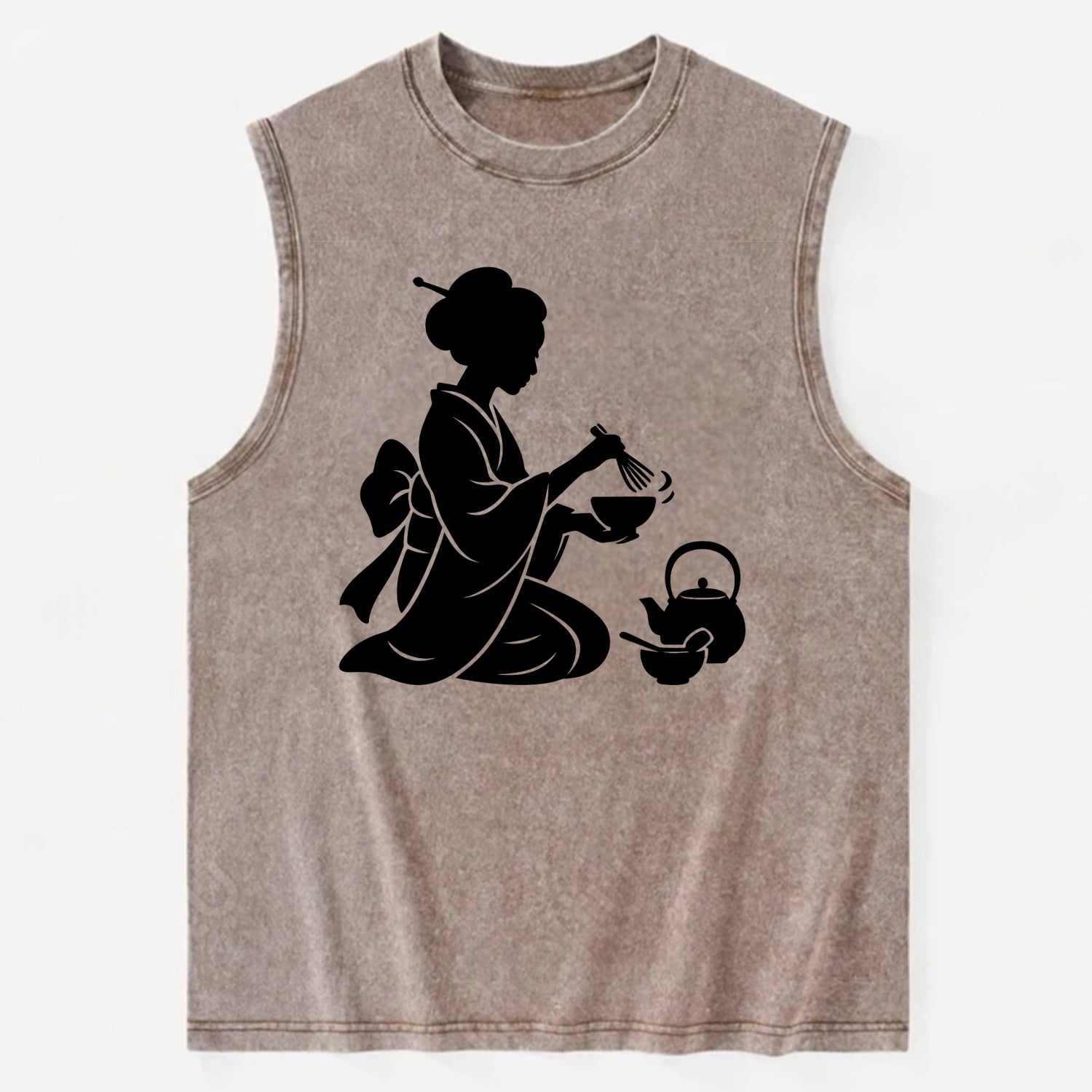 Geisha traditional tea ceremony - Vintage Washed Tank - Brown