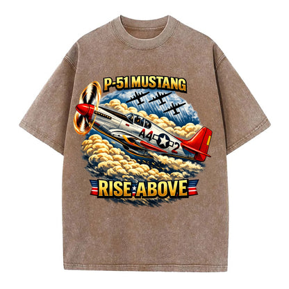 P 51 Mustang Rise Above - Vintage T-shirt - Brown