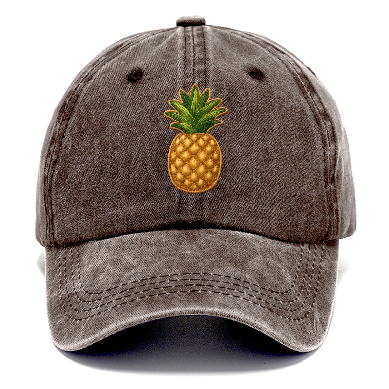 PINEAPPLE CROWN - tropical fruit in yellow and green , hospitality - Classic Cap - Brown