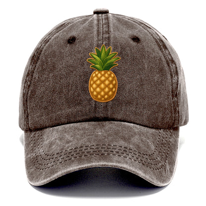 PINEAPPLE CROWN - tropical fruit in yellow and green , hospitality - Classic Cap - Brown