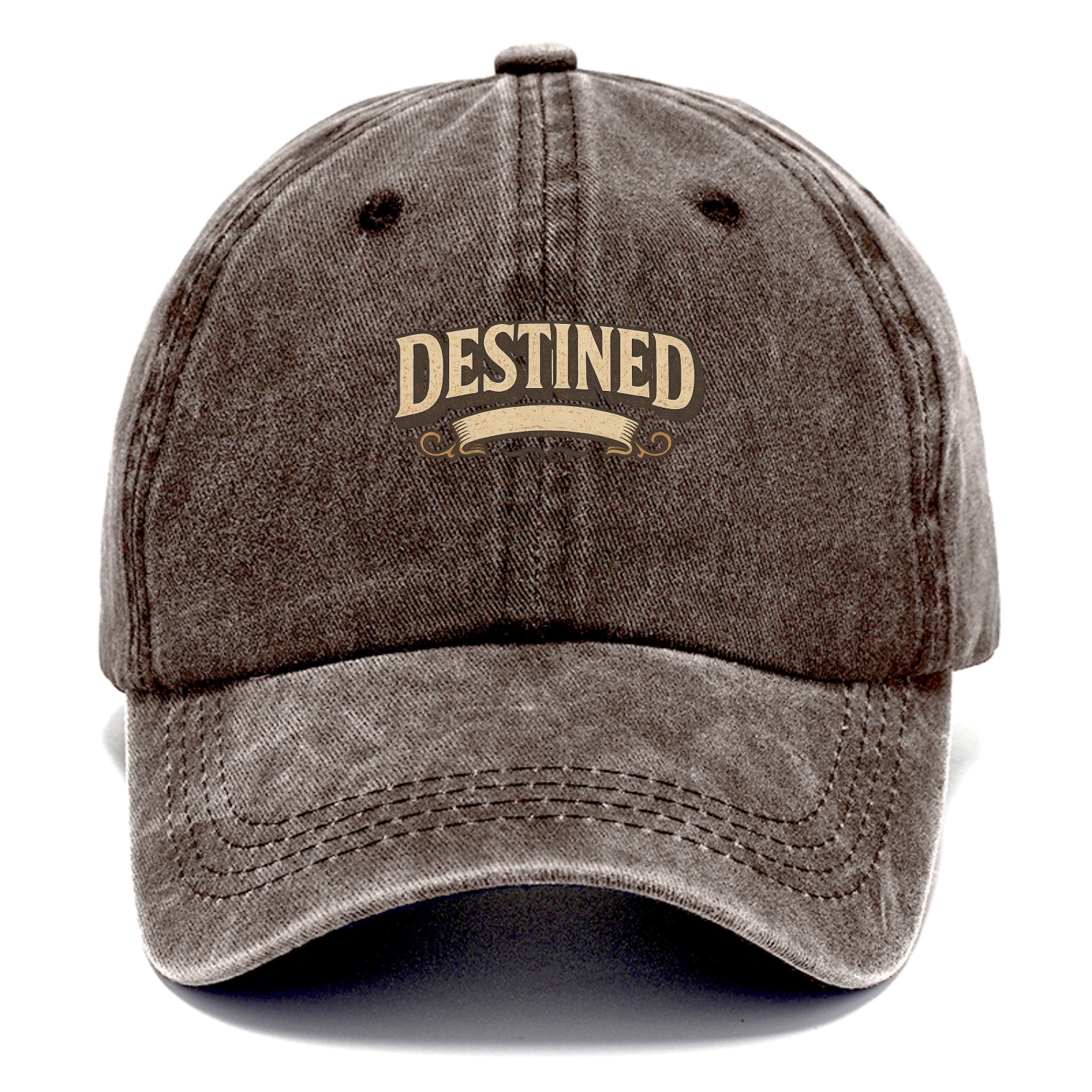Bold typography design - "DESTINED" - fated for greatness - Classic Cap - Brown