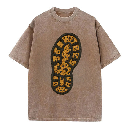 Hiking Boot Print  - Vintage T-shirt - Brown