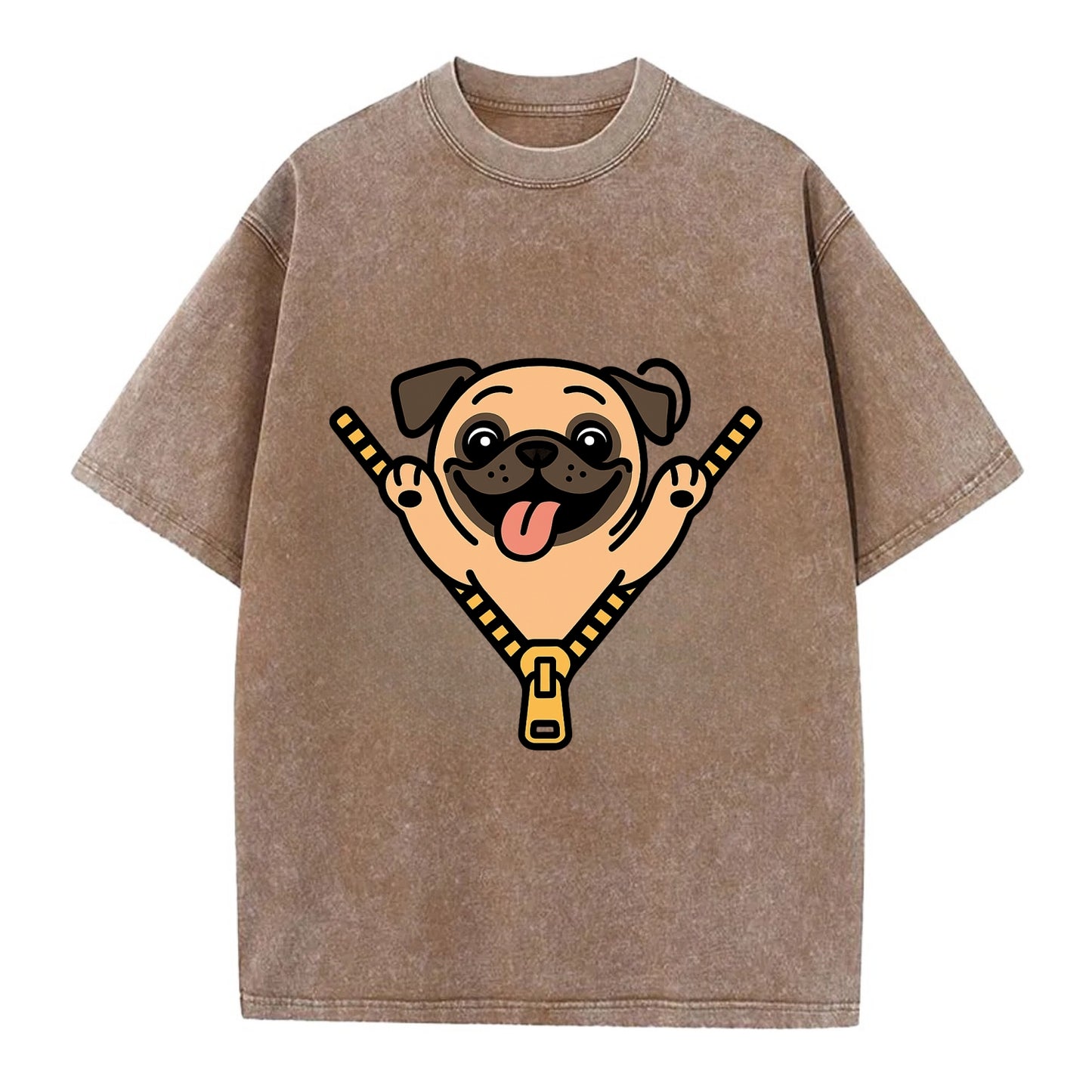 Pug - Vintage T-shirt - Brown