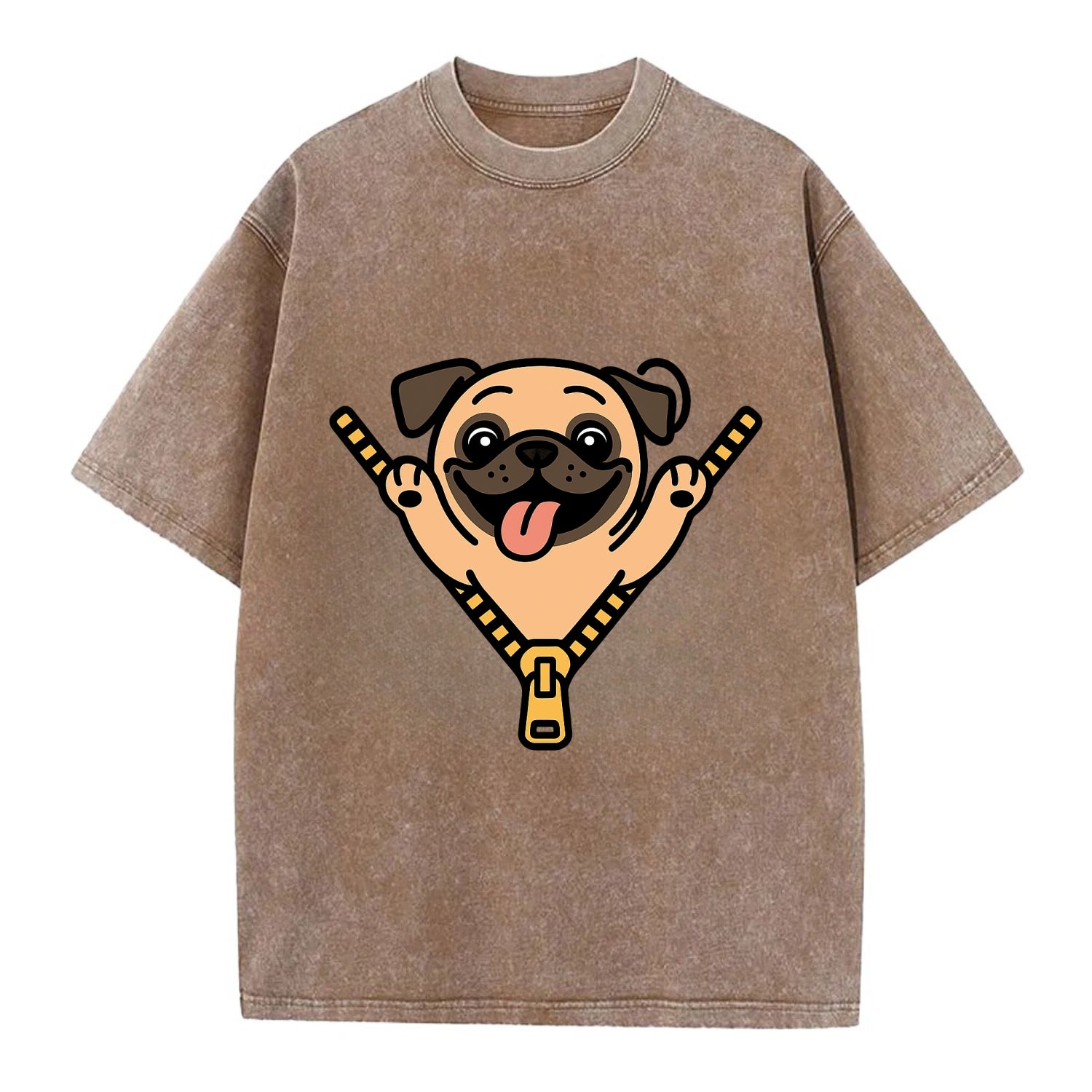 Pug - Vintage T-shirt - Brown