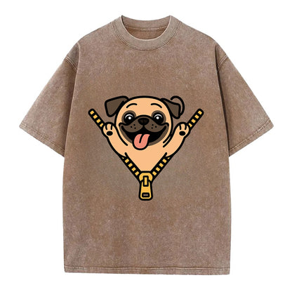 Pug - Vintage T-shirt - Brown