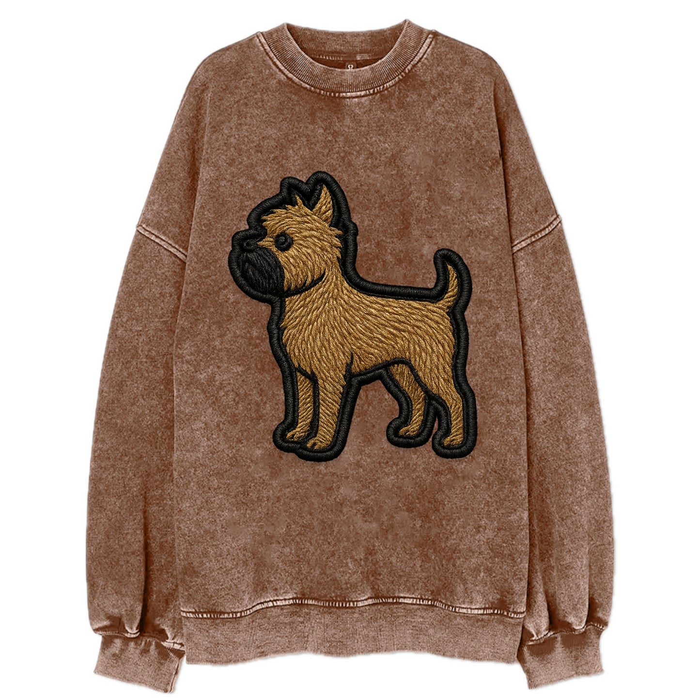 Affenpinscher - Contemporary wiry design - Vintage Sweatshirt - Brown
