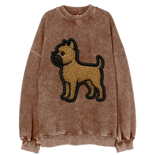 Affenpinscher - Contemporary wiry design - Vintage Sweatshirt - Brown