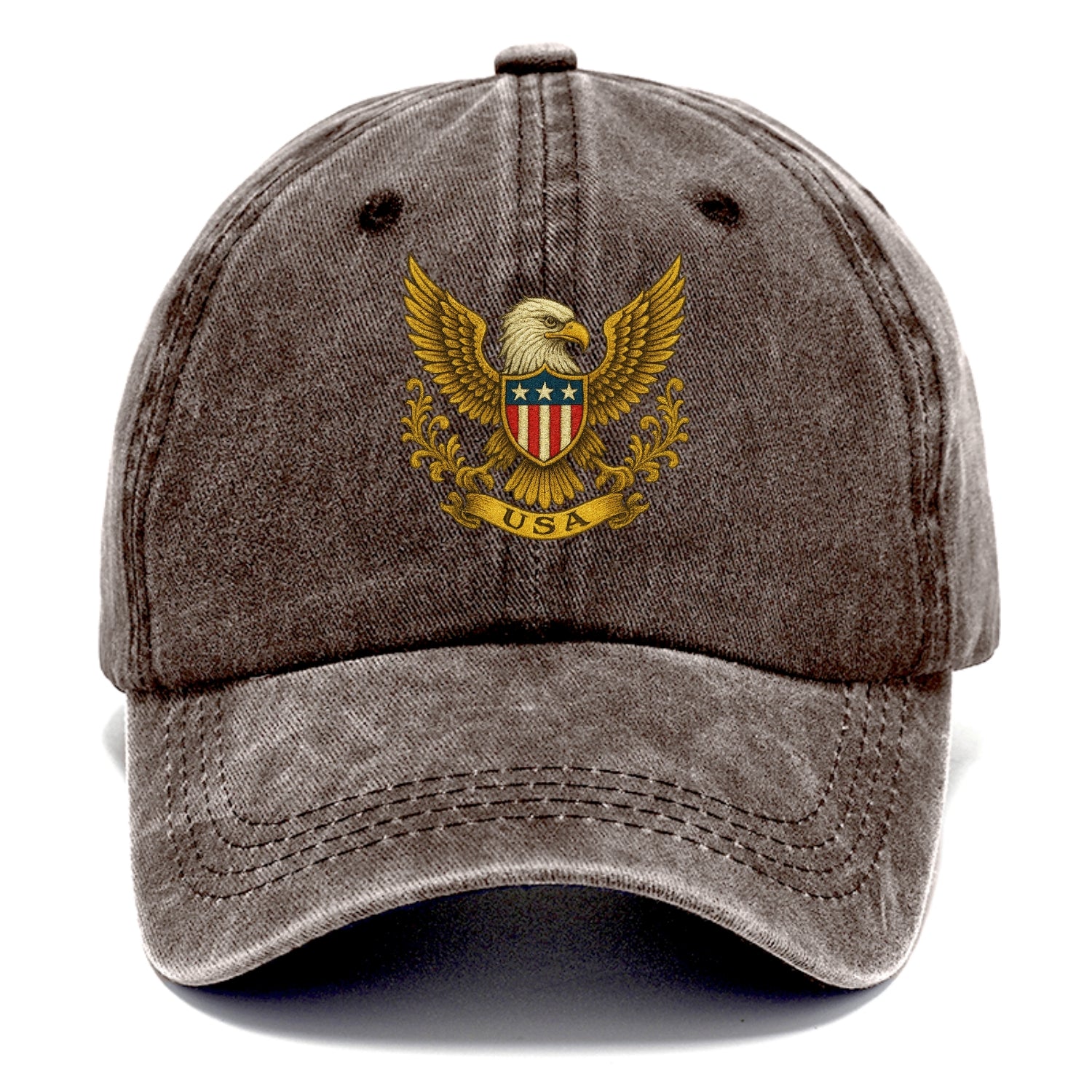 Usa Heritage Eagle Baseball Cap 2 - Classic Cap - Brown