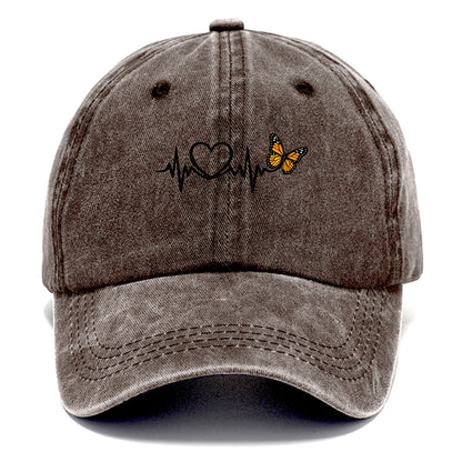 Heartbeat Butterfly - Classic Cap - Brown