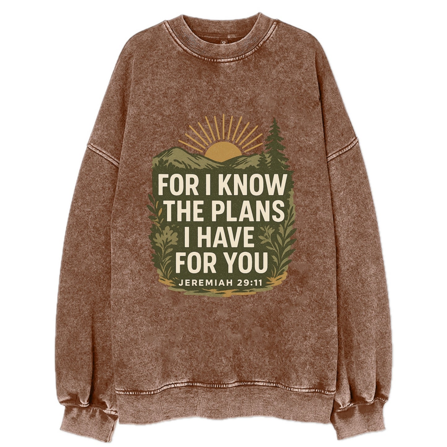 Jeremiah 29:11 Sunrise - Vintage Sweatshirt - Brown