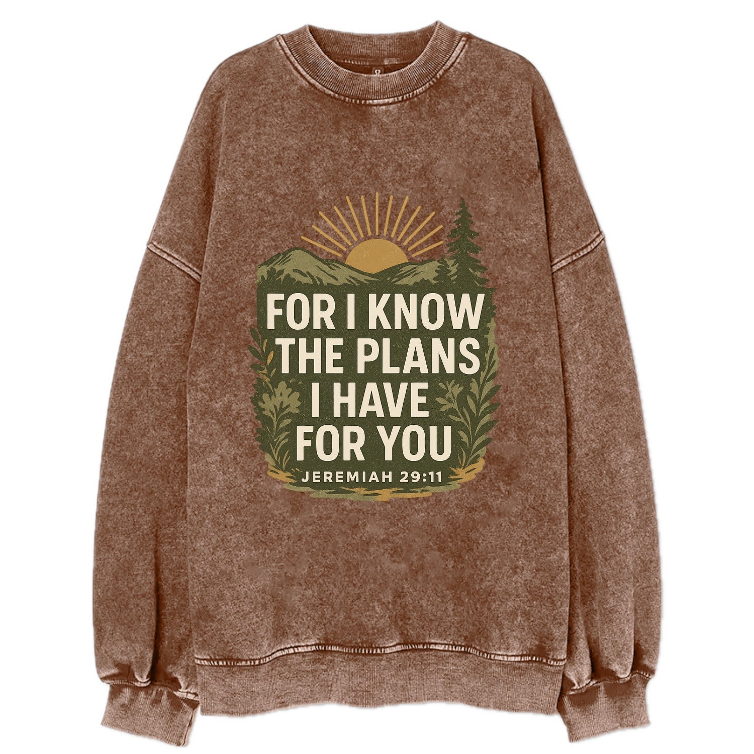 Jeremiah 29:11 Sunrise - Vintage Sweatshirt - Brown