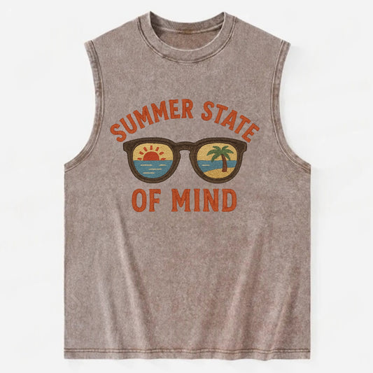 Summer State Of Mind  - Vintage Washed Tank - Brown
