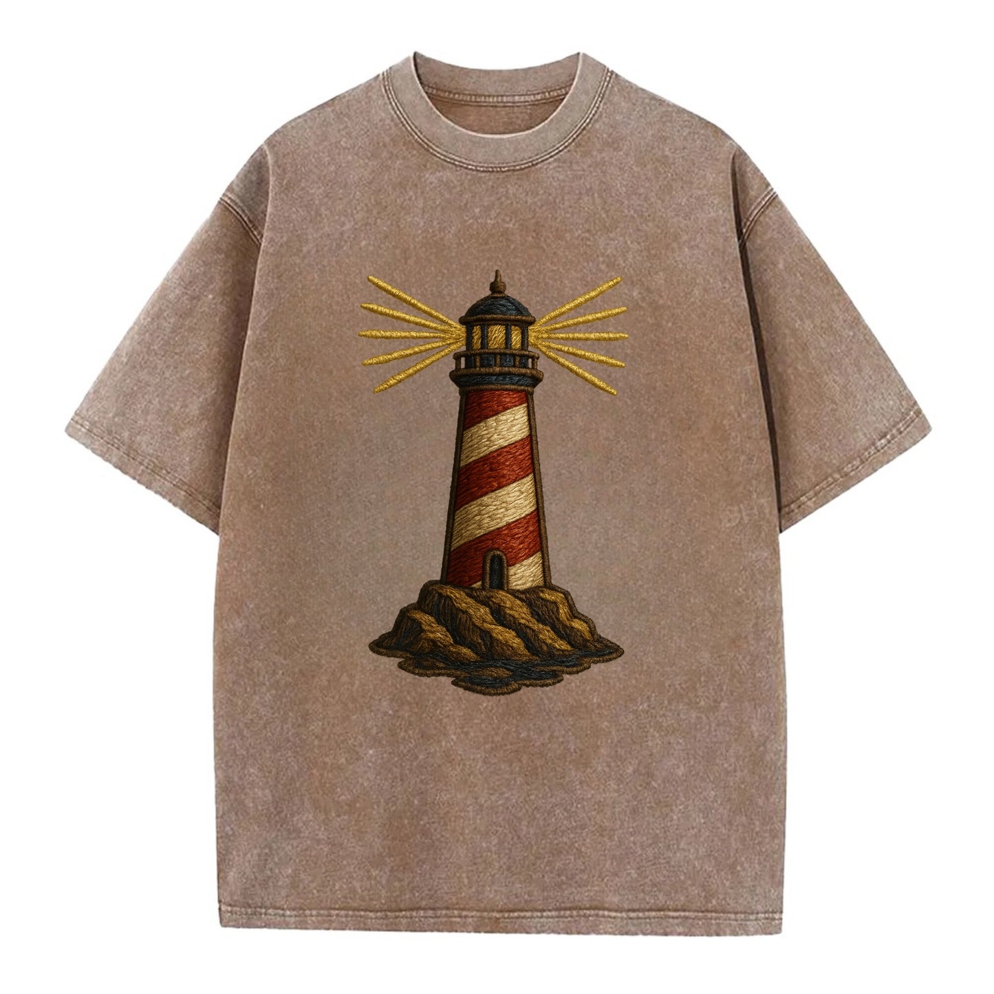 Lighthouse  - Vintage T-shirt - Brown