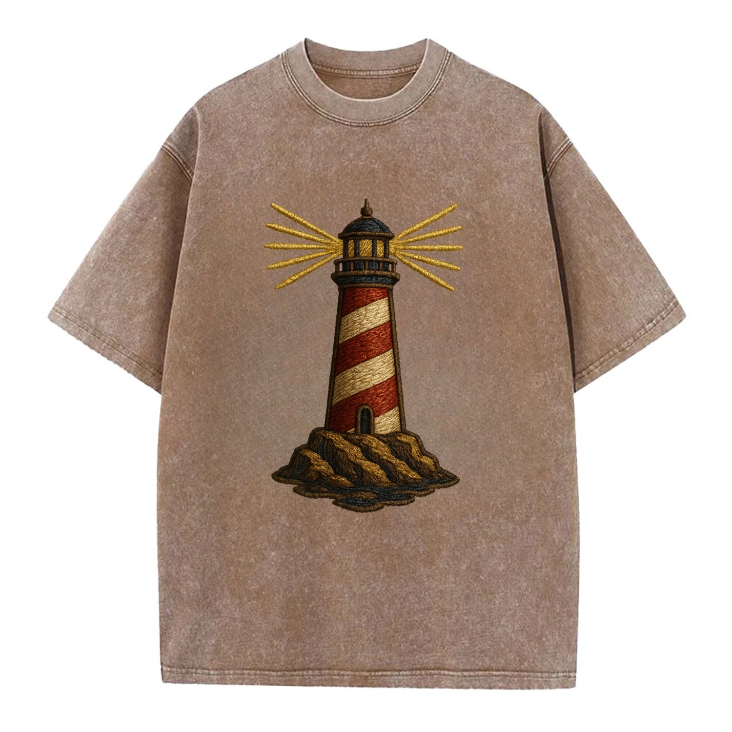 Lighthouse  - Vintage T-shirt - Brown
