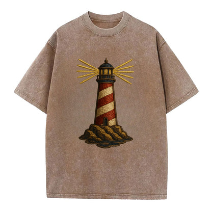 Lighthouse  - Vintage T-shirt - Brown