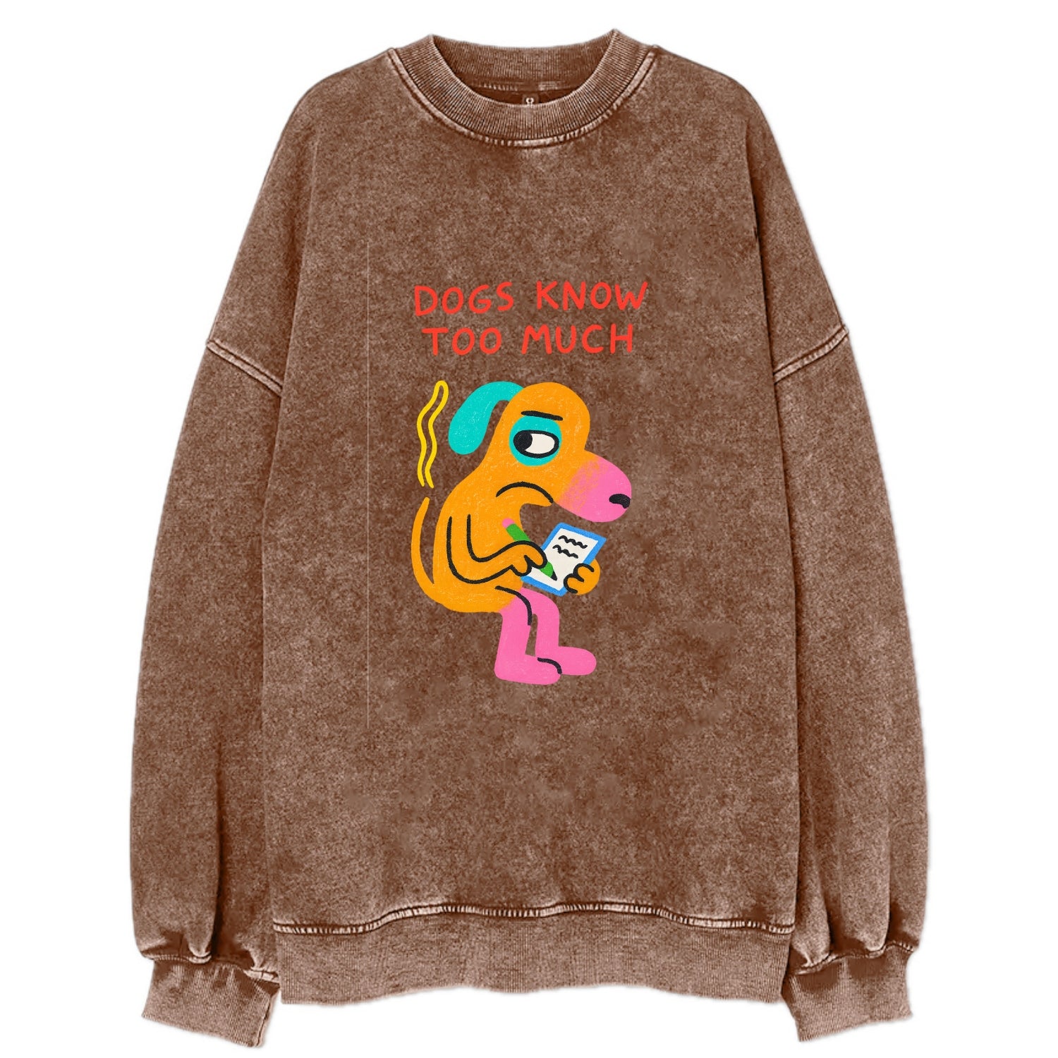 CATS OWN YOU | Cat on throne pointing down - Vintage Sweatshirt - Brown