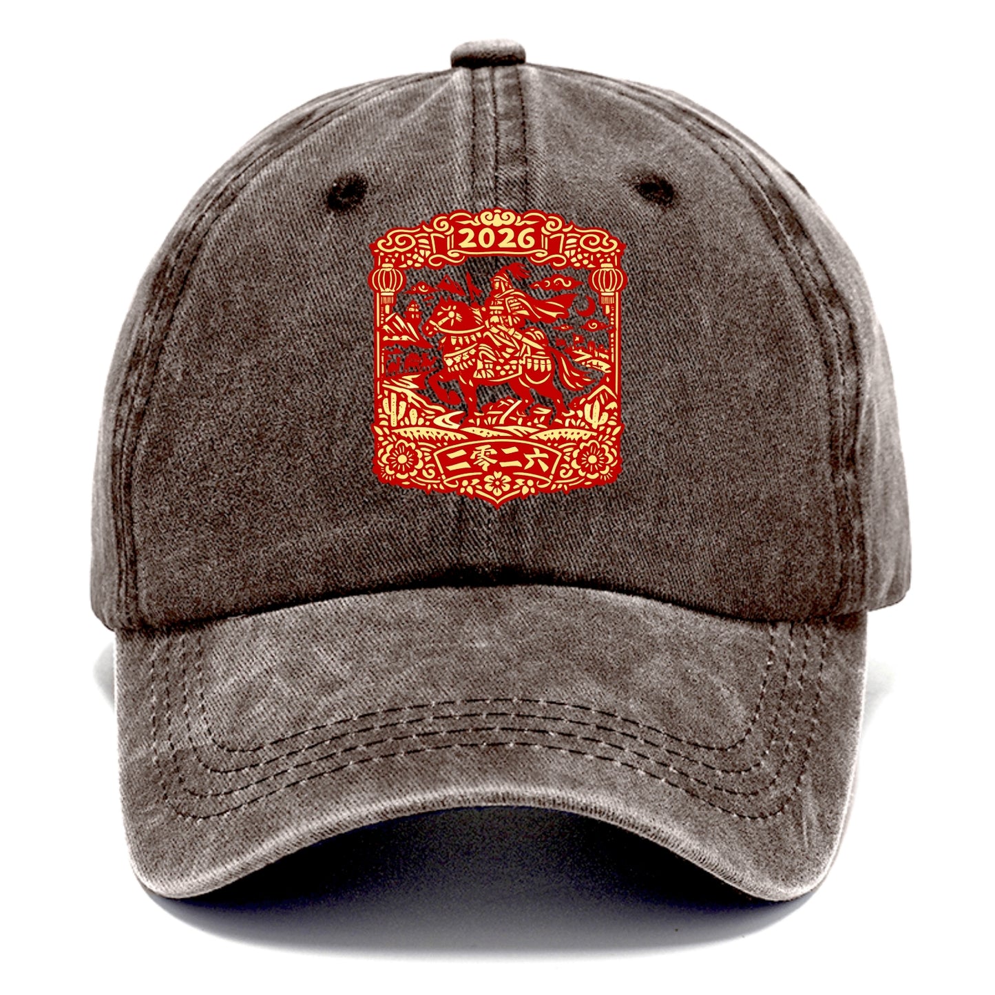 HORSE AND RIDER | Traditional Chinese warrior on horseback | Silk Road journey theme - Classic Cap - Brown