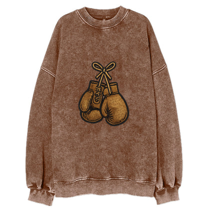 Boxing Gloves  - Vintage Sweatshirt - Brown