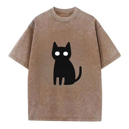 YOU MUST EMBRACE THE VOID | Black cat st - Vintage T-shirt - Brown