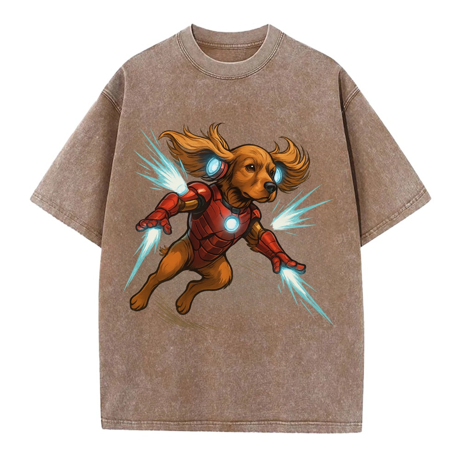 Cocker Spaniel Iron Man  - Vintage T-shirt - Brown