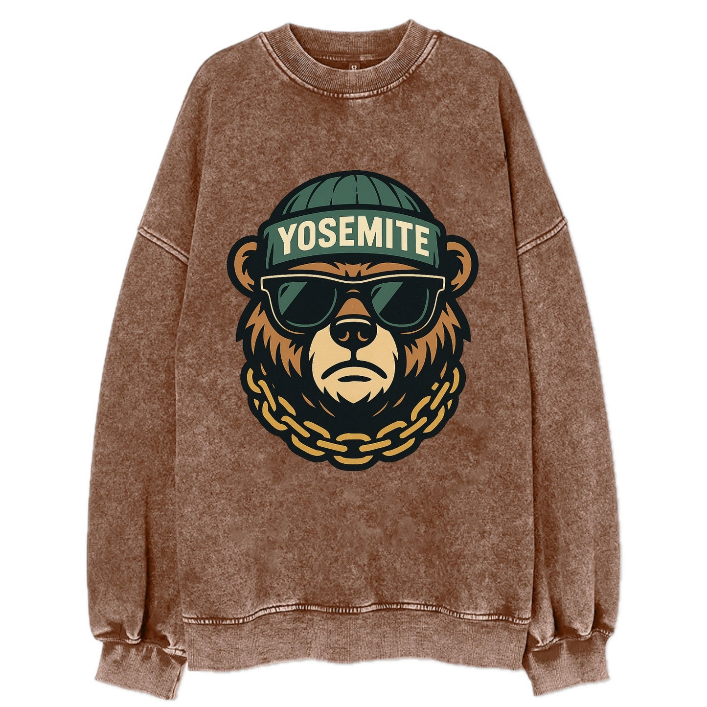 Yosemite Bear - Vintage Sweatshirt - Brown