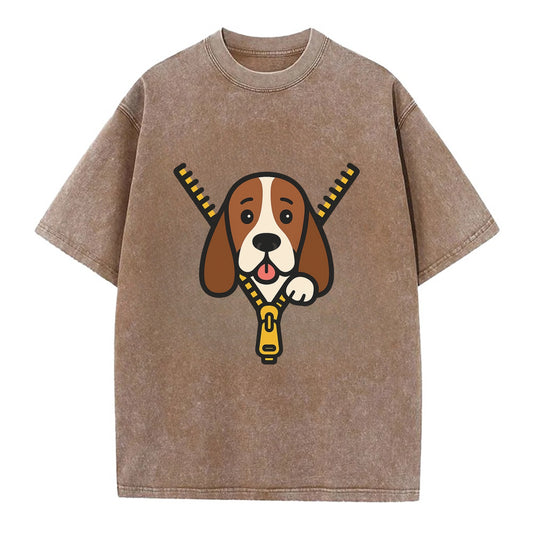 Basset Hound - Vintage T-shirt - Brown