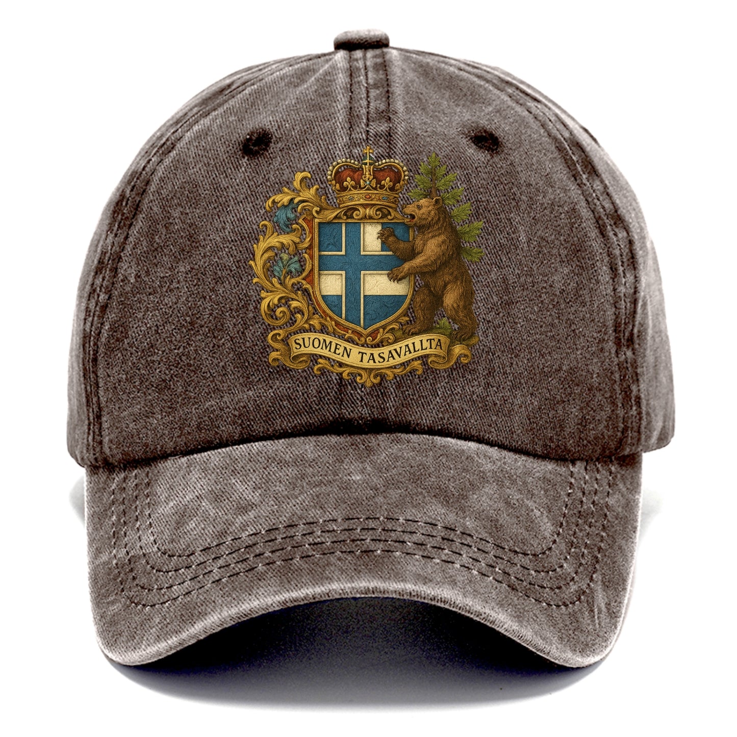 Finland Brown Bear Emblem  - Classic Cap - Brown