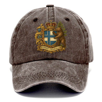 Finland Brown Bear Emblem  - Classic Cap - Brown