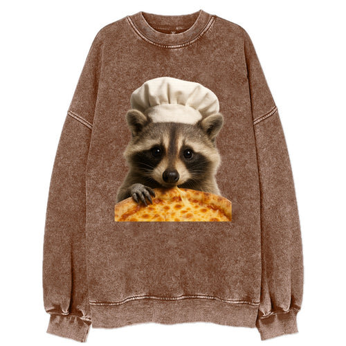 Pizza Dad Raccoon  - Vintage Sweatshirt