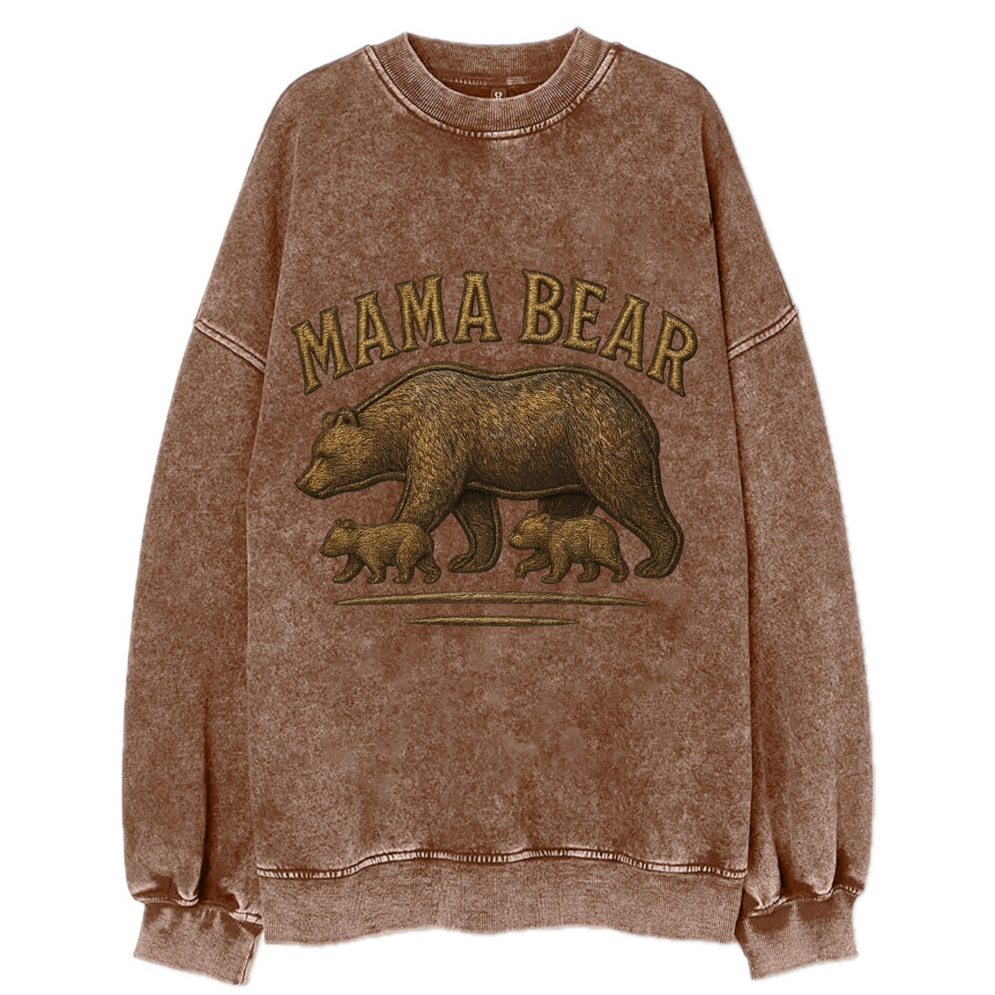 Mama Bear  - Vintage Sweatshirt - Brown