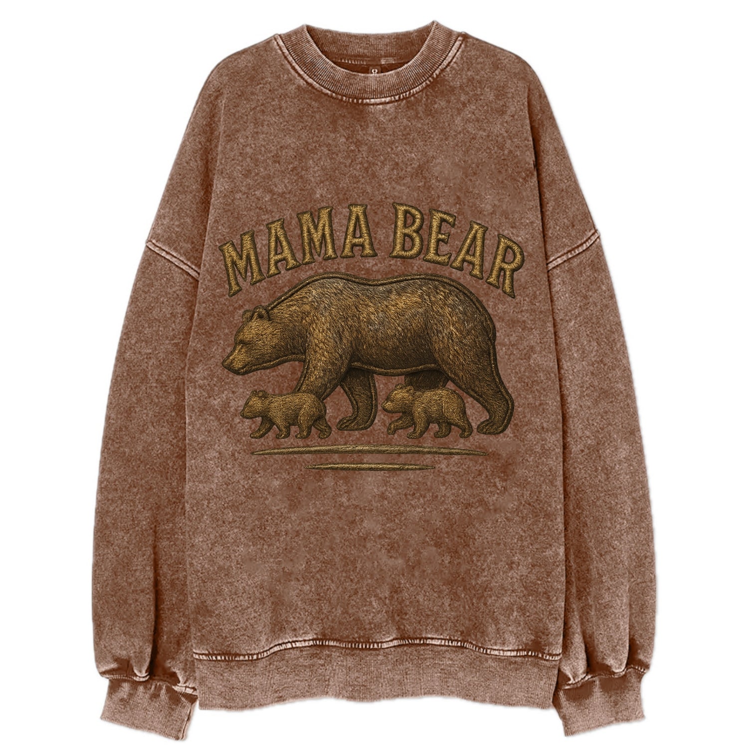 Mama Bear  - Vintage Sweatshirt - Brown