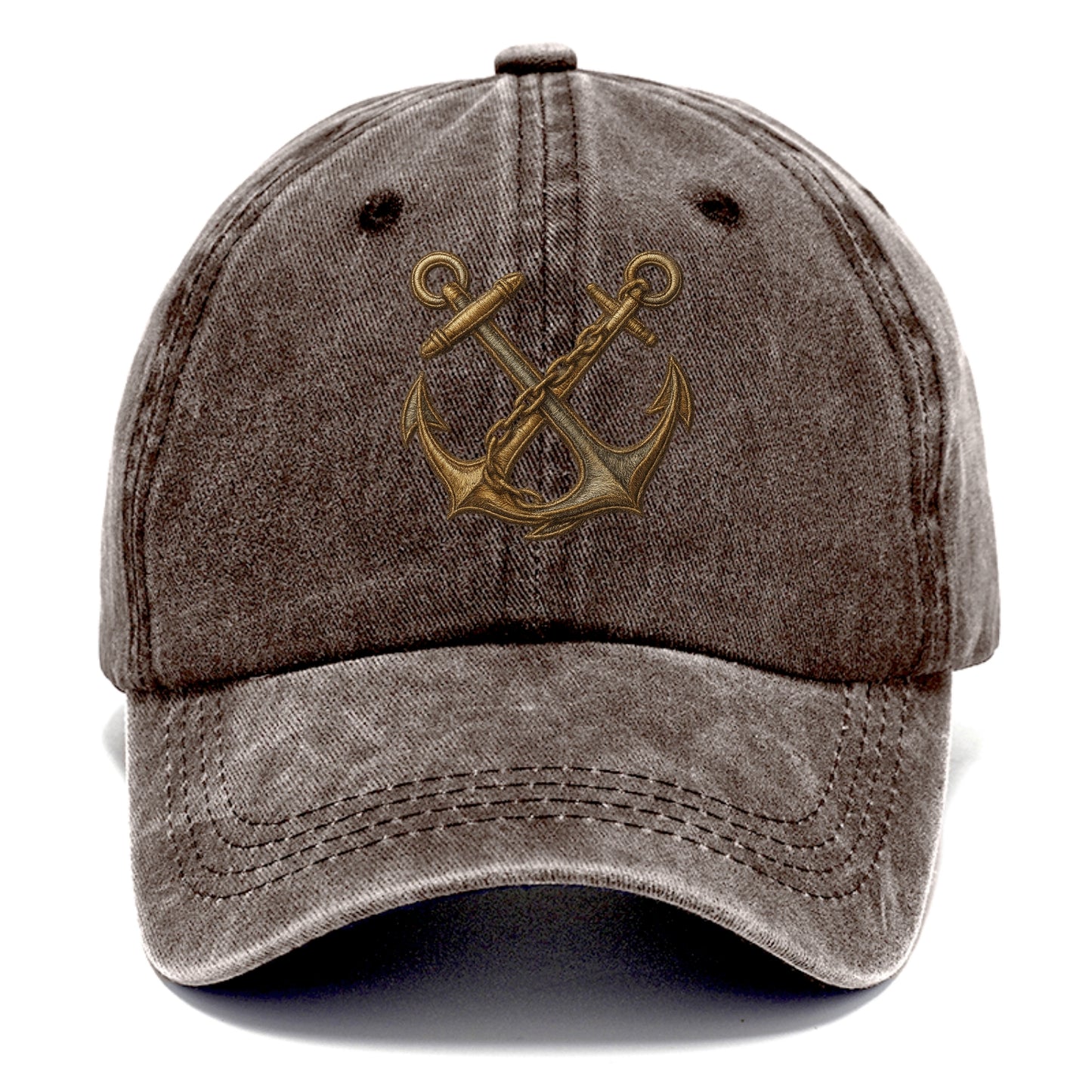 Crossed Anchors  - Classic Cap - Brown